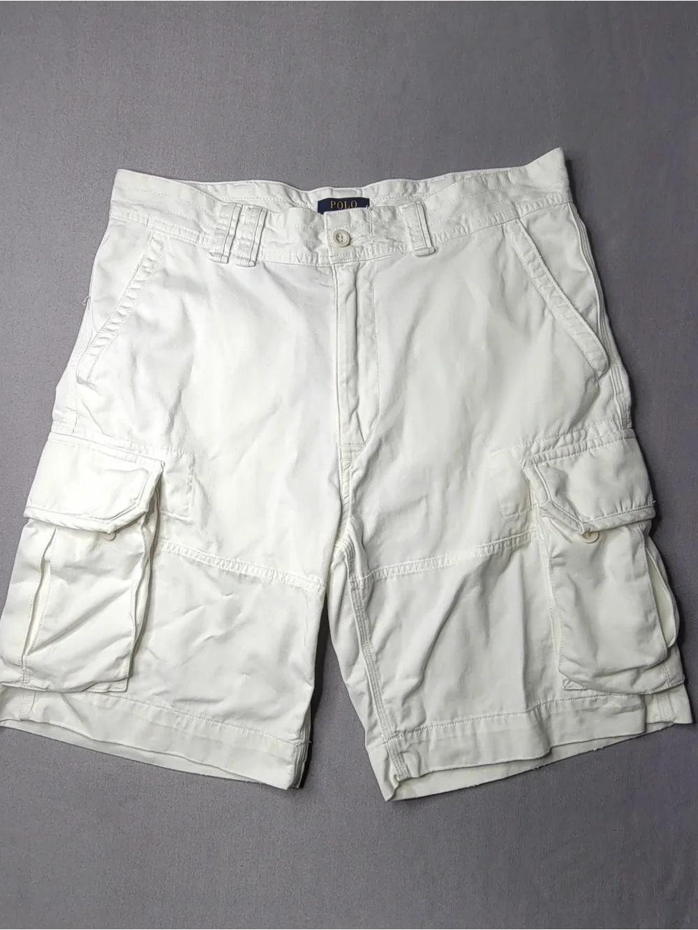 Polo by Ralph Lauren Men’s White Cargo Shorts with Utility Pockets